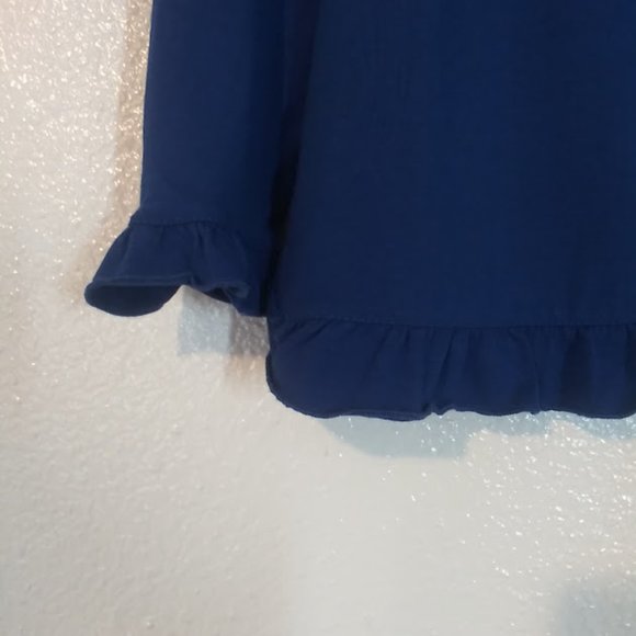 Isaac Mizrahi Live women's size S blue mock turtleneck top - Picture 4 of 14